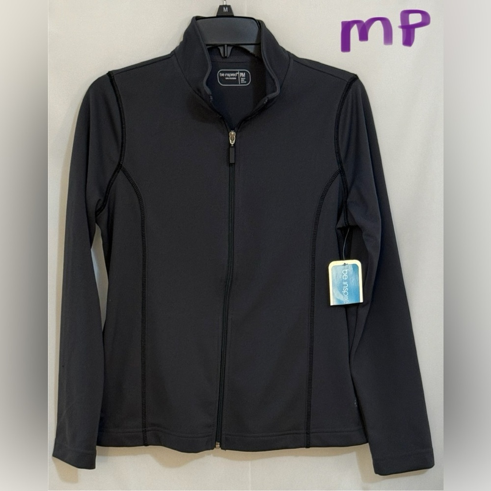 Be Inspired Black Utility Jacket Lightweight Zip-Up